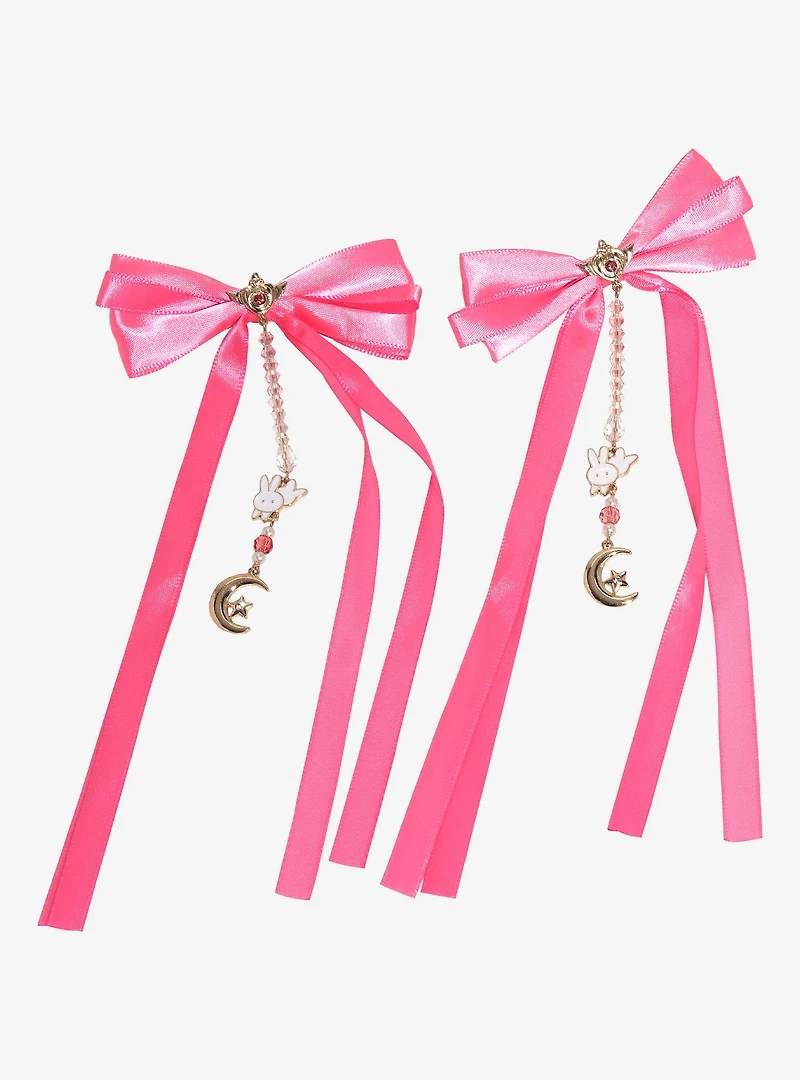 Sailor Moon Ribbon Bow Charm Hair Clips - BoxLunch Exclusive