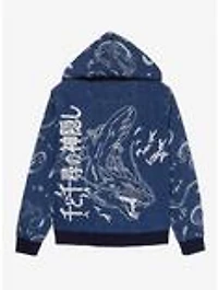 Studio Ghibli® Spirited Away Haku Allover Print Denim Zippered Hoodie - BoxLunch Exclusive