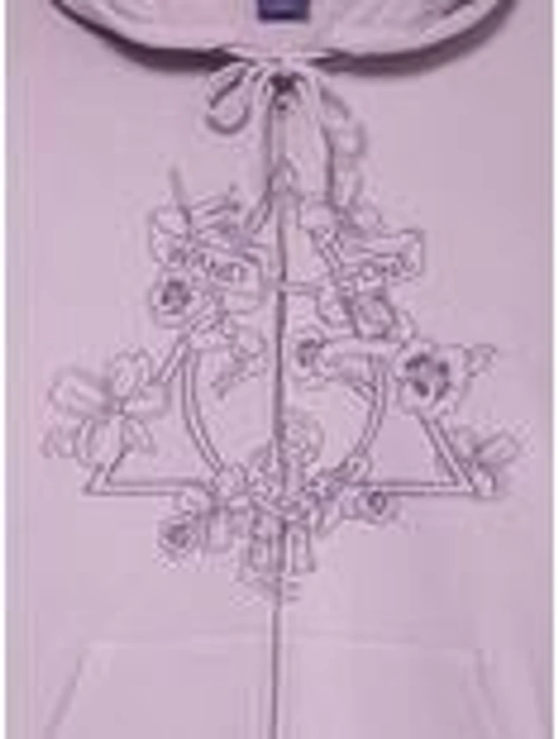 Harry Potter Deathly Hallows Floral Zippered Hoodie - BoxLunch Exclusive