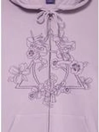 Harry Potter Deathly Hallows Floral Zippered Hoodie - BoxLunch Exclusive