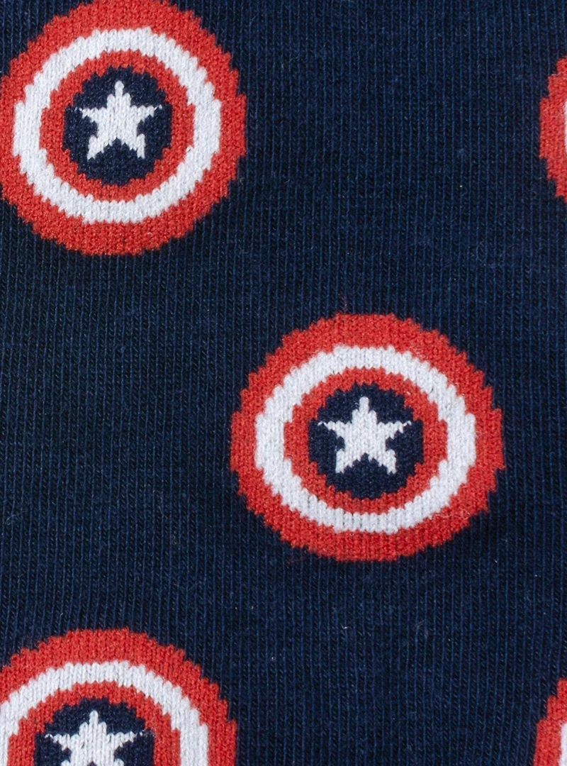 Marvel Captain America Navy Ankle Socks and Lapel Pin Set