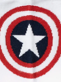 Marvel Captain America White Ankle Socks and Lapel Pin Set