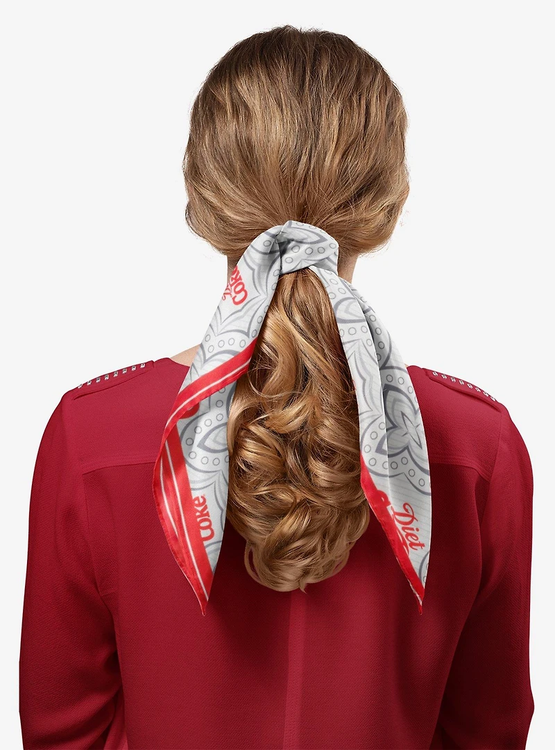 Diet Coke Print Grey Satin Scarf