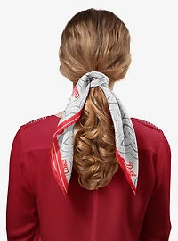 Diet Coke Print Grey Satin Scarf