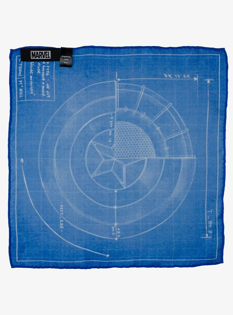 Marvel Captain America Shield Blueprint Pocket Square