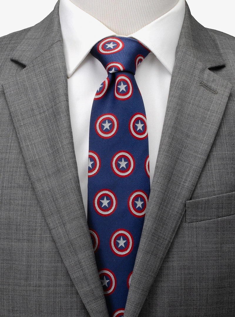 Marvel Captain America Hidden Message Blue Men's Tie