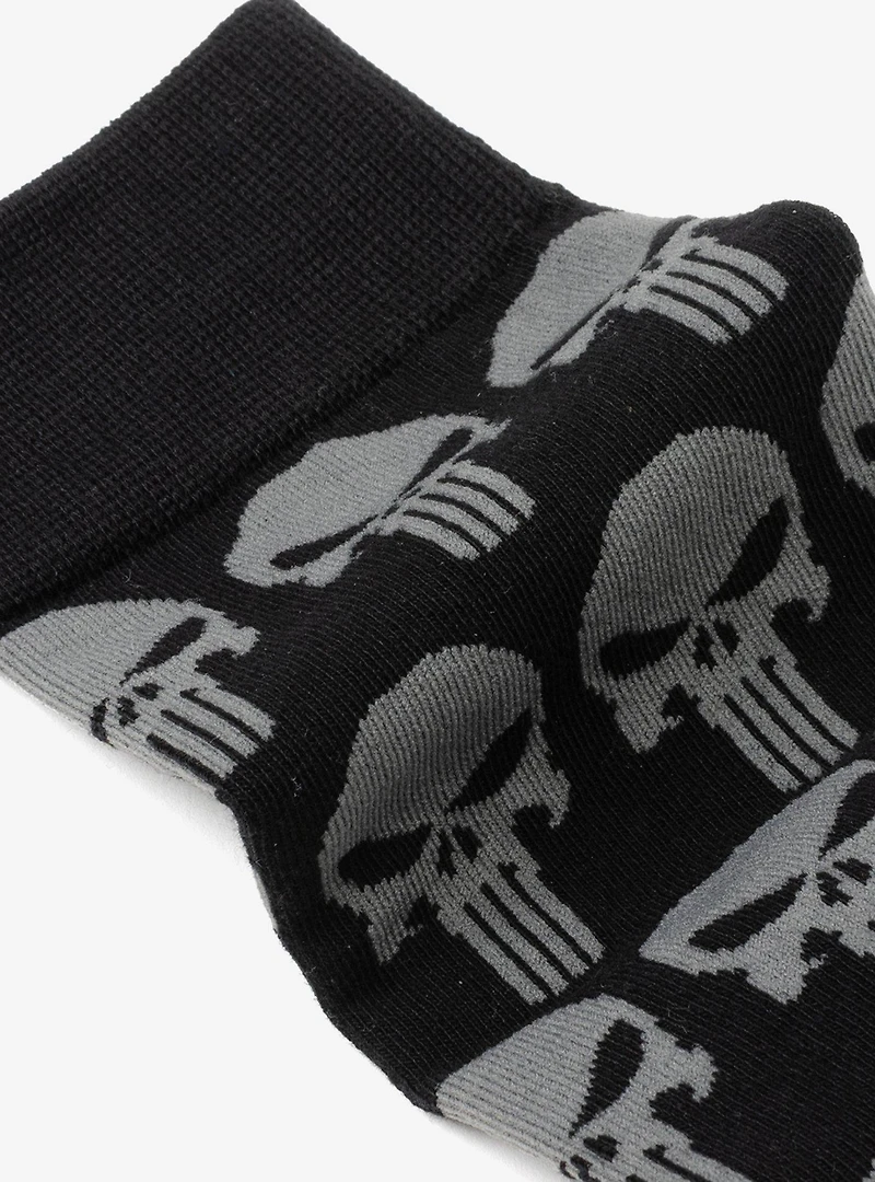 Marvel Punisher Black Socks and Silver Lapel Pin Set
