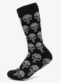 Marvel Punisher Black Socks and Silver Lapel Pin Set