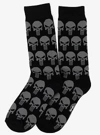 Marvel Punisher Black Socks and Silver Lapel Pin Set