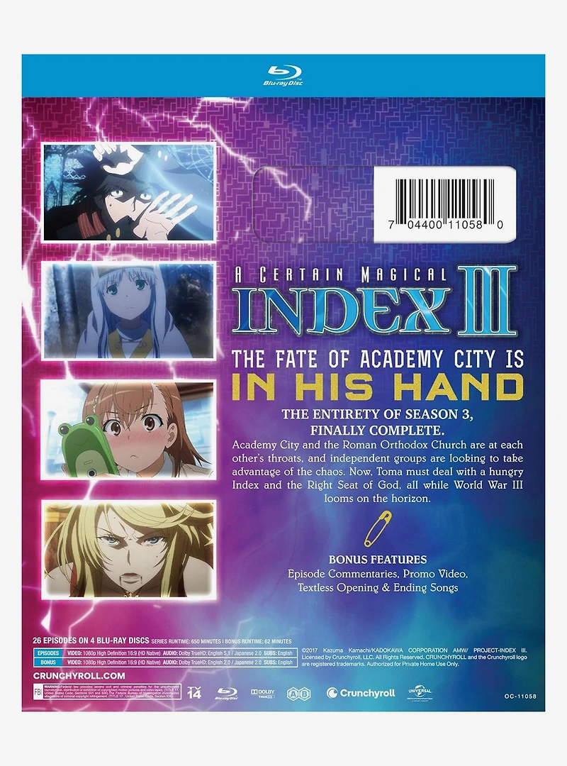 A Certain Magical Index III: Season 3 Blu-Ray