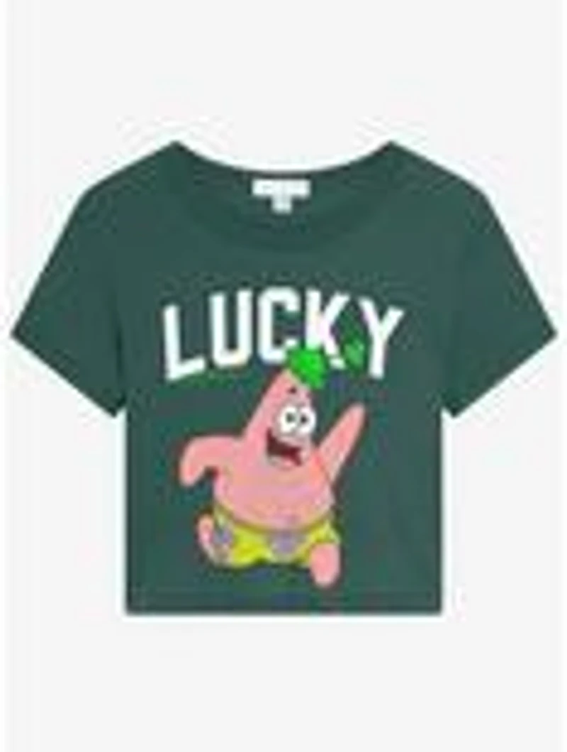 SpongeBob SquarePants Patrick Star "Lucky" Clover Premium Triblend Women's Crop Top