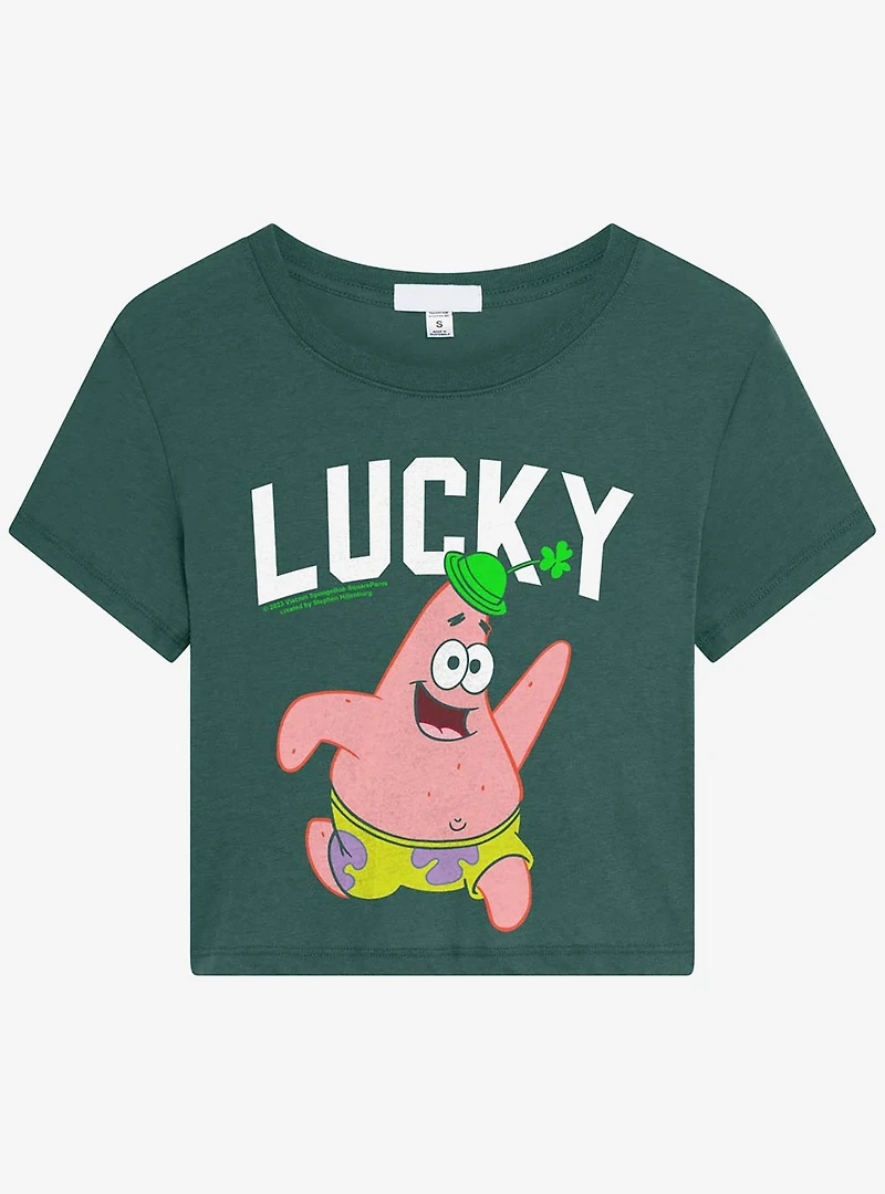 SpongeBob SquarePants Patrick Star "Lucky" Clover Premium Triblend Women's Crop Top