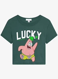 SpongeBob SquarePants Patrick Star "Lucky" Clover Premium Triblend Women's Crop Top