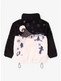 Disney The Nightmare Before Christmas Snowy Scene Toddler Sherpa Quarter Zip Jacket - BoxLunch Exclusive