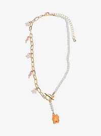 Studio Ghibli® Howl's Moving Castle Pearl & Chain Calcifer Floral Necklace - BoxLunch Exclusive