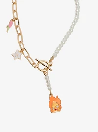 Studio Ghibli® Howl's Moving Castle Pearl & Chain Calcifer Floral Necklace - BoxLunch Exclusive