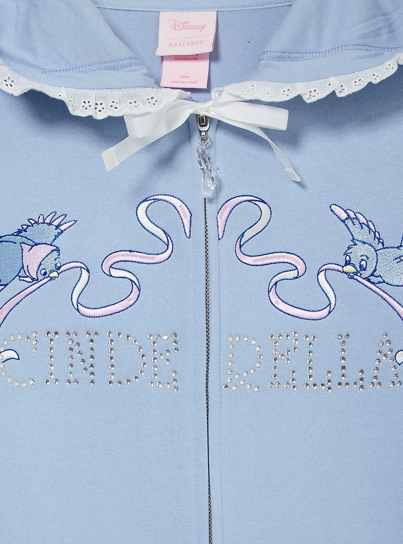 Disney Cinderella Rhinestone Title Women's Zippered Hoodie - BoxLunch Exclusive