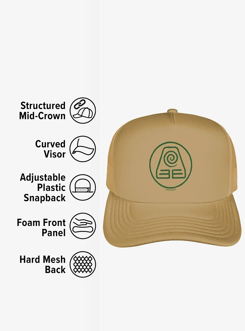 Avatar: The Last Airbender Earth Bending Symbol Foam Trucker Hat