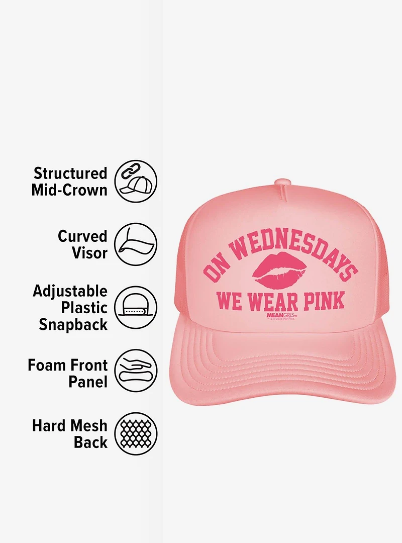 Mean Girls Wednesdays We Wear Pink Foam Trucker Hat
