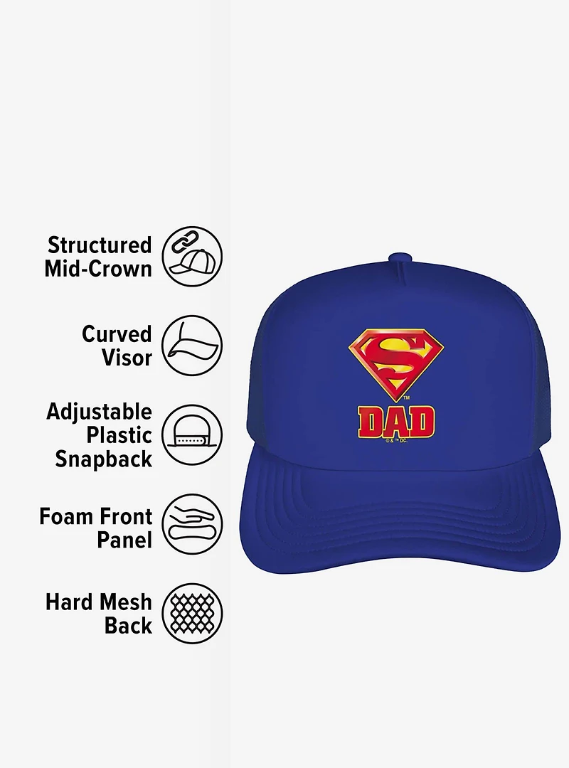 Superman Super Dad Shield Logo Foam Trucker Hat