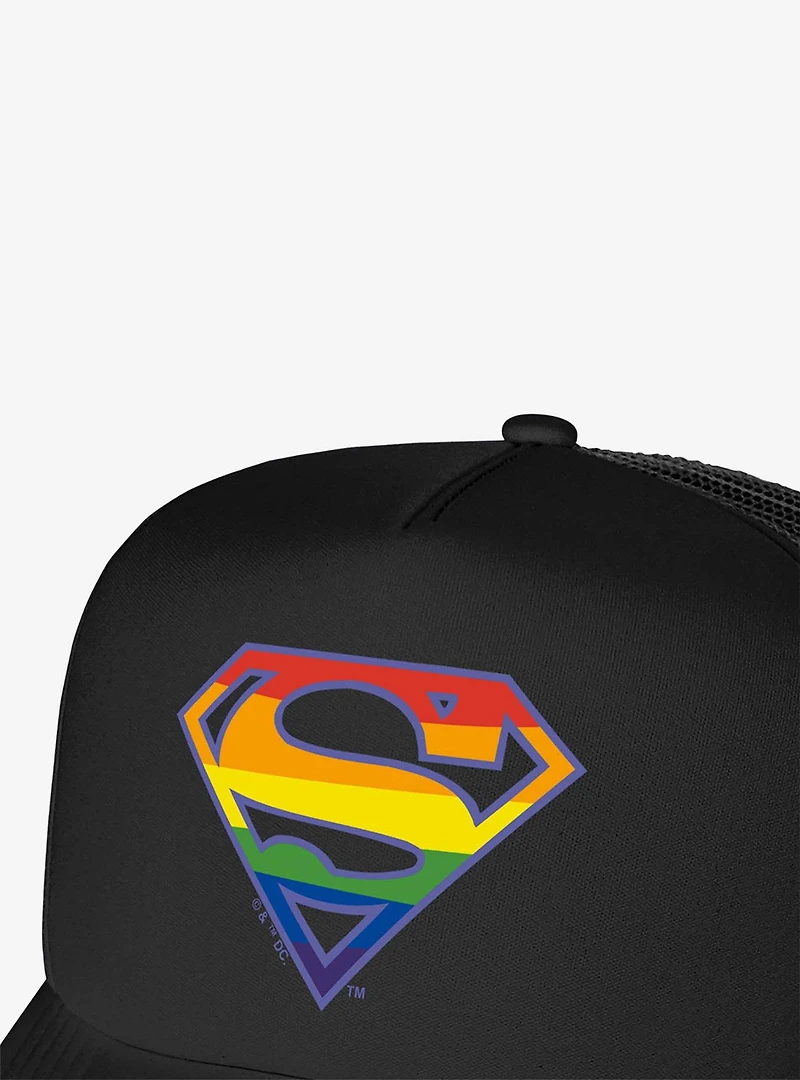 Superman Rainbow Shield Logo Foam Trucker Hat