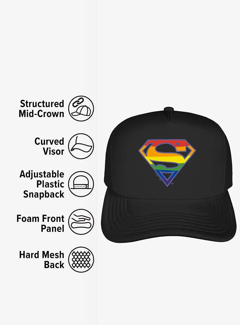 Superman Rainbow Shield Logo Foam Trucker Hat