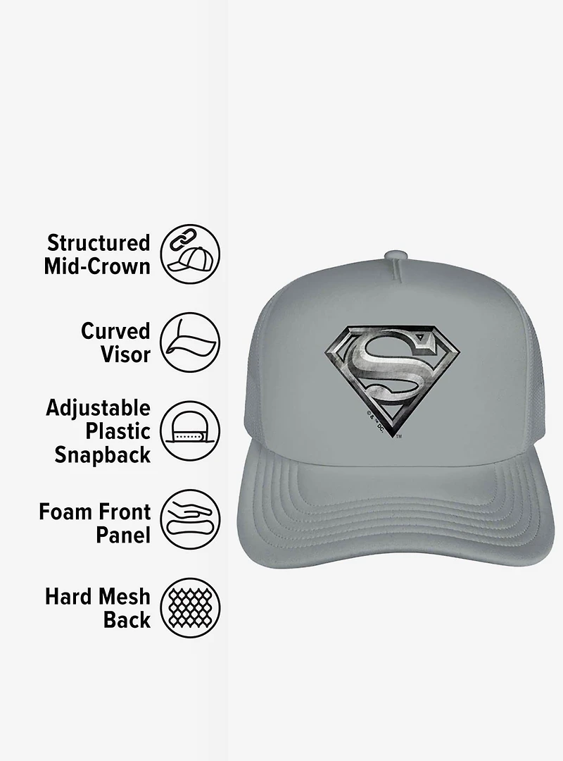 Superman Steel Logo Foam Trucker Hat
