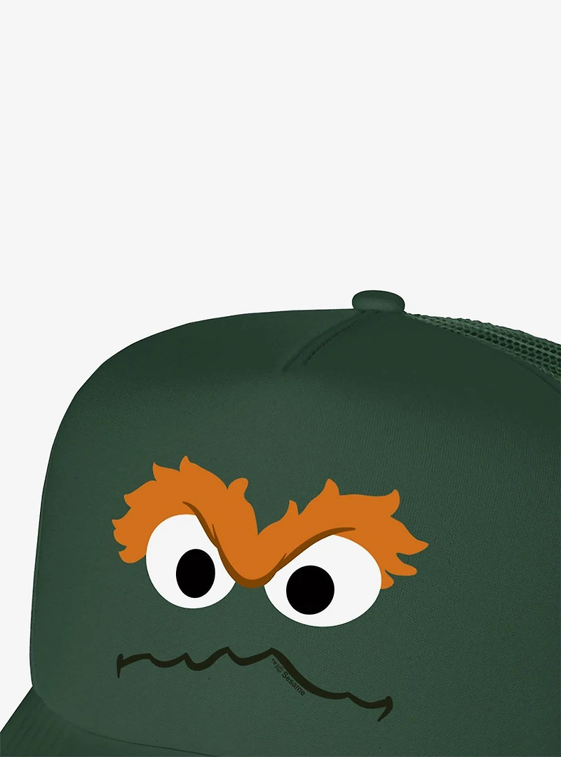 Sesame Street Oscar The Grouch Face Foam Trucker Hat
