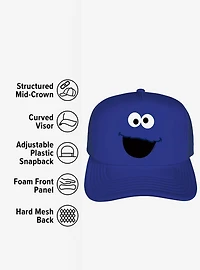 Sesame Street Cookie Monster Face Foam Trucker Hat
