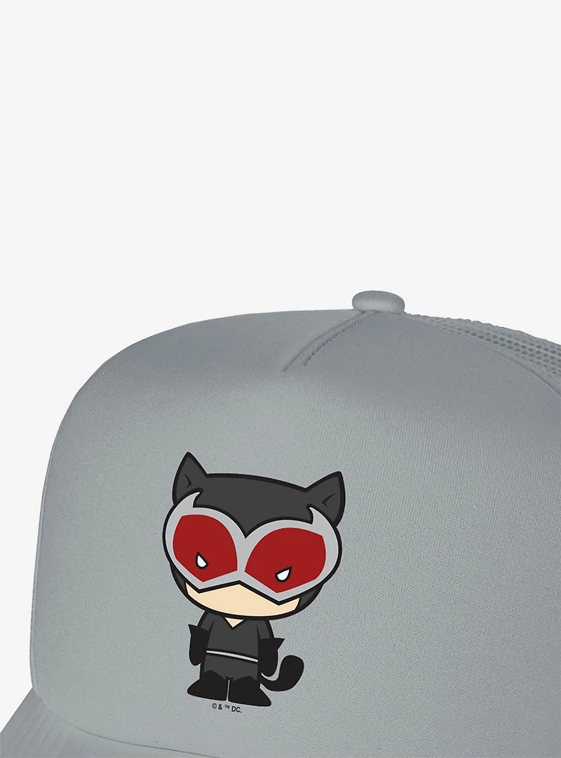 Batman Catwoman Cute Chibi Character Foam Trucker Hat