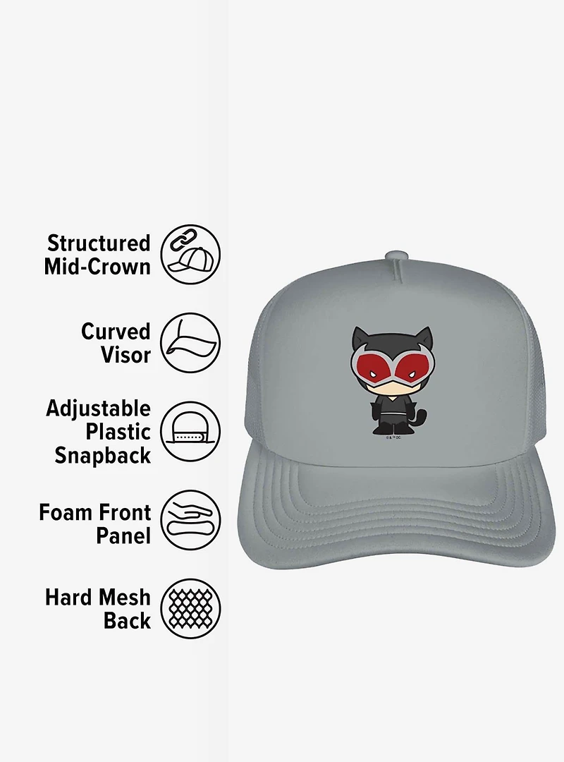 Batman Catwoman Cute Chibi Character Foam Trucker Hat