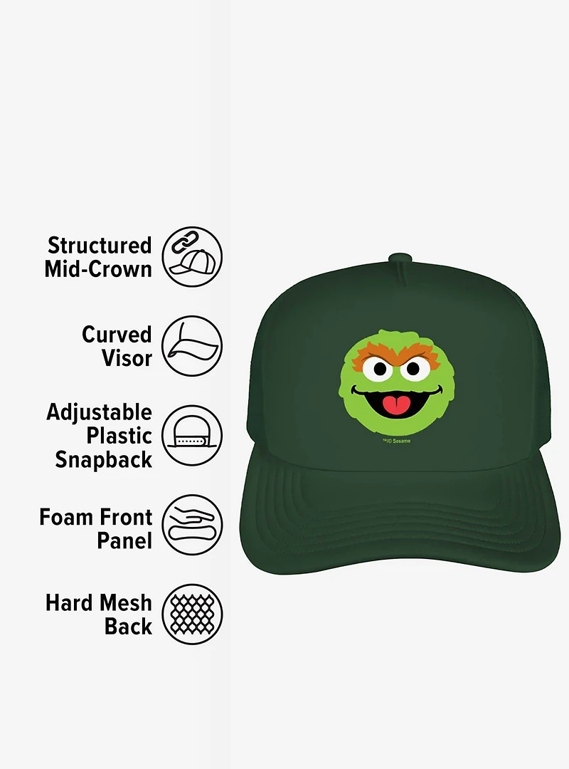 Sesame Street Oscar Head Foam Trucker Hat
