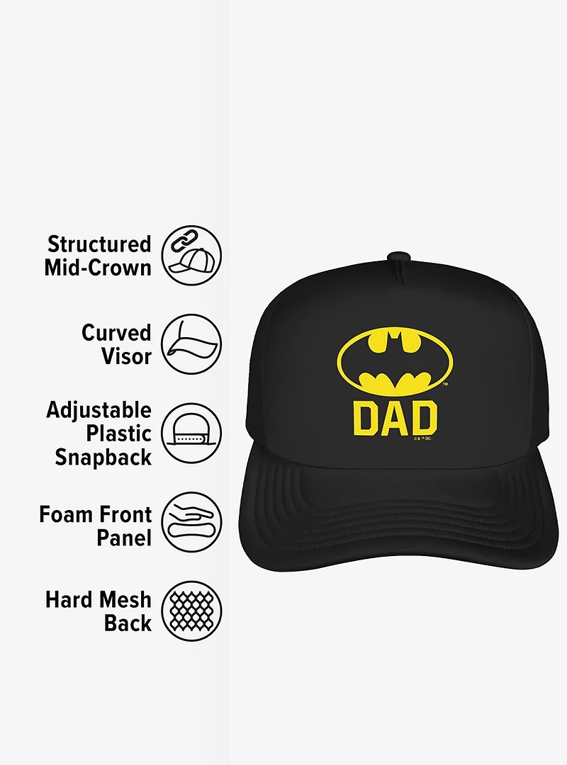 Batman Bat Dad Shield Logo Foam Trucker Hat
