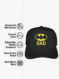 Batman Bat Dad Shield Logo Foam Trucker Hat