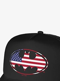 Batman American Flag Shield Logo Foam Trucker Hat