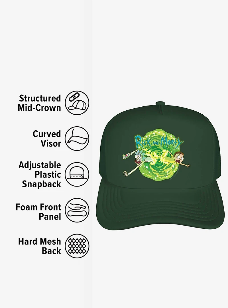 Rick And Morty Portal Foam Trucker Hat