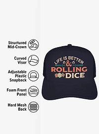 Dungeons And Dragons Life Is Better Rolling Dice Foam Trucker Hat