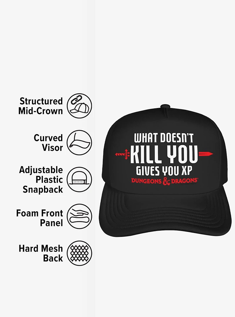 Dungeons And Dragons What Doesn't Kill You Gives You XP Foam Trucker Hat