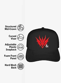 Dungeons And Dragons Red Dragon Head Foam Trucker Hat