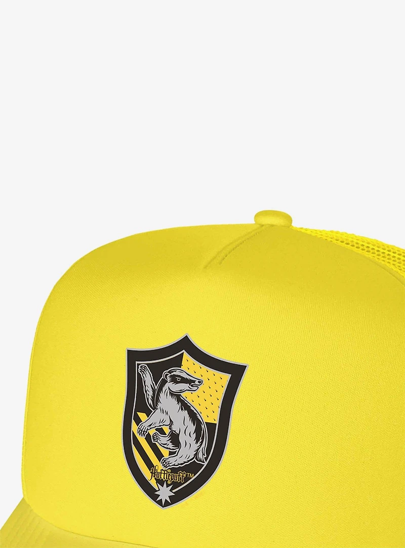 Harry Potter Hufflepuff Plaid Crest Foam Trucker Hat