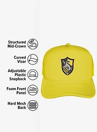 Harry Potter Hufflepuff Plaid Crest Foam Trucker Hat