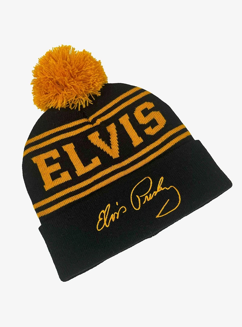 Elvis Presley Acrylic Knit Beanie With Pom