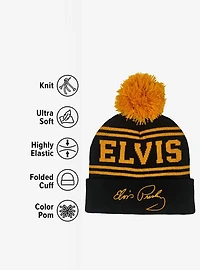 Elvis Presley Acrylic Knit Beanie With Pom