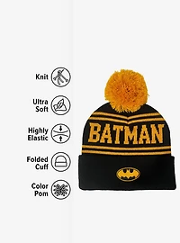 DC Comics Batman Acrylic Knit Beanie With Pom