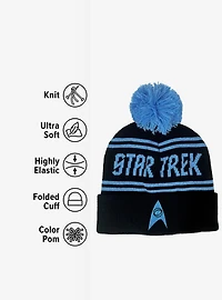 Star Trek Science Acrylic Knit Beanie With Pom