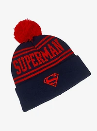 DC Comics Superman Acrylic Knit Beanie With Pom