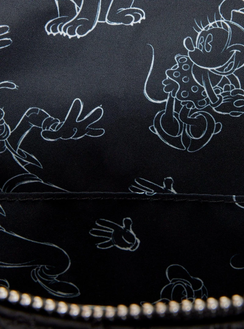 Loungefly Disney Mickey Mouse Floral Sketch Quilted Mini Backpack