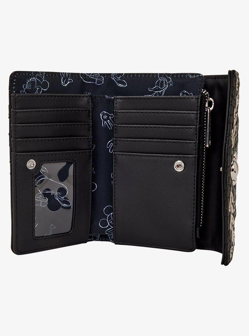 Loungefly Disney Mickey Mouse Floral Sketch Quilted Wallet