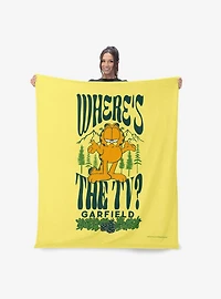 Garfield Where's The TV Silk Touch Sherpa Throw Blanket