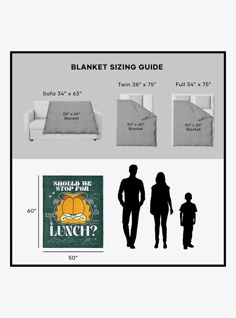 Garfield Stop For Lunch Silk Touch Sherpa Throw Blanket